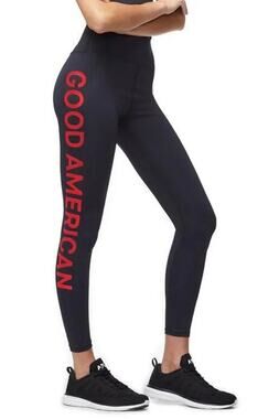Good American Core Power, Logo Leggings Yoga Workout Pants, Sz 1, NWOT, NEW